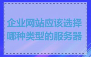 企业网站应该选择哪种类型的服务器
