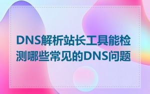 DNS解析站长工具能检测哪些常见的DNS问题