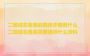 二级域名备案的具体步骤是什么_二级域名备案需要提供什么资料
