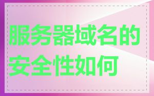 服务器域名的安全性如何