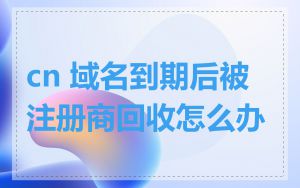 cn 域名到期后被注册商回收怎么办