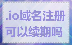 .io域名注册可以续期吗