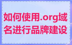 如何使用.org域名进行品牌建设