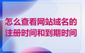 怎么查看网站域名的注册时间和到期时间