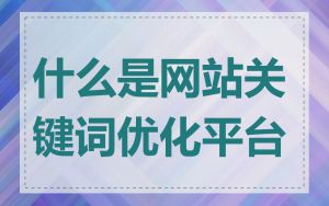 什么是网站关键词优化平台