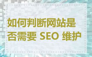 如何判断网站是否需要 SEO 维护