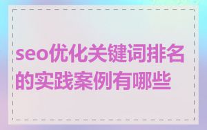 seo优化关键词排名的实践案例有哪些
