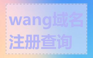 wang域名注册查询