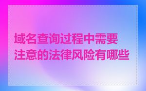 域名查询过程中需要注意的法律风险有哪些