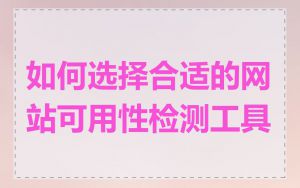 如何选择合适的网站可用性检测工具