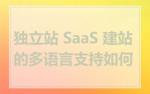 独立站 SaaS 建站的多语言支持如何