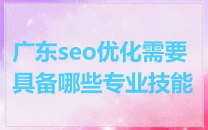 广东seo优化需要具备哪些专业技能