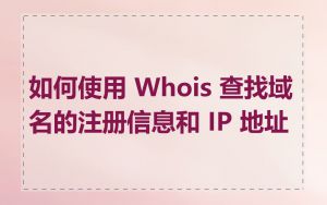 如何使用 Whois 查找域名的注册信息和 IP 地址