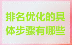 排名优化的具体步骤有哪些