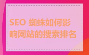 SEO 蜘蛛如何影响网站的搜索排名