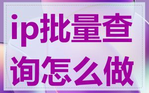 ip批量查询怎么做