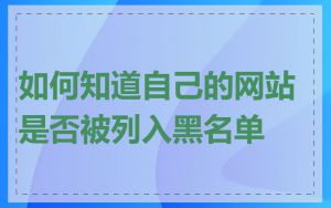 如何知道自己的网站是否被列入黑名单