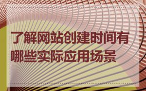 了解网站创建时间有哪些实际应用场景