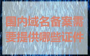 国内域名备案需要提供哪些证件