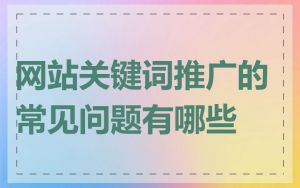 网站关键词推广的常见问题有哪些