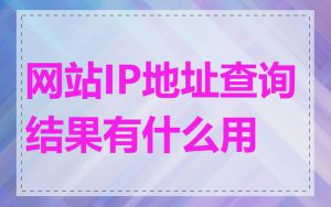 网站IP地址查询结果有什么用