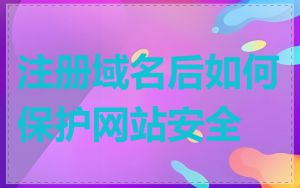 注册域名后如何保护网站安全
