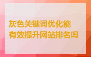 灰色关键词优化能有效提升网站排名吗