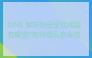 DNS 解析的安全性问题有哪些?如何提高安全性