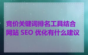 竞价关键词排名工具结合网站 SEO 优化有什么建议