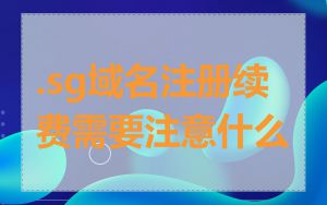 .sg域名注册续费需要注意什么