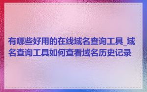 有哪些好用的在线域名查询工具_域名查询工具如何查看域名历史记录