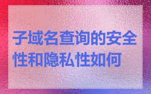 子域名查询的安全性和隐私性如何