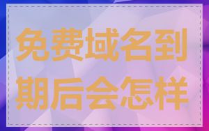免费域名到期后会怎样
