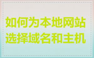 如何为本地网站选择域名和主机