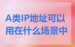 A类IP地址可以用在什么场景中