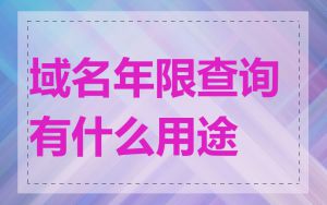 域名年限查询有什么用途