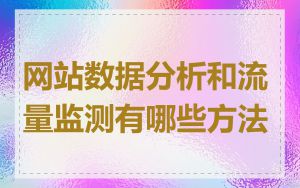 网站数据分析和流量监测有哪些方法