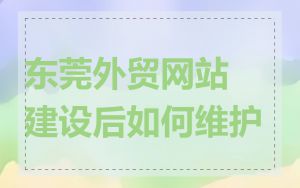 东莞外贸网站建设后如何维护