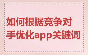 如何根据竞争对手优化app关键词