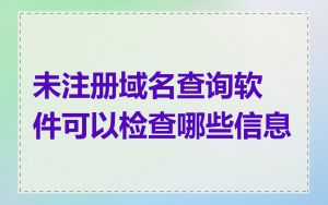 未注册域名查询软件可以检查哪些信息