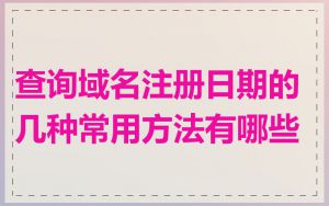 查询域名注册日期的几种常用方法有哪些