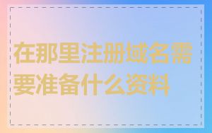在那里注册域名需要准备什么资料