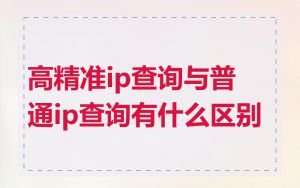 高精准ip查询与普通ip查询有什么区别