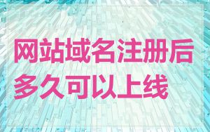 网站域名注册后多久可以上线
