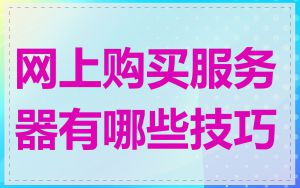 网上购买服务器有哪些技巧