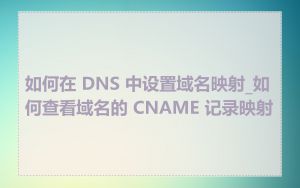 如何在 DNS 中设置域名映射_如何查看域名的 CNAME 记录映射