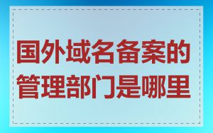 国外域名备案的管理部门是哪里