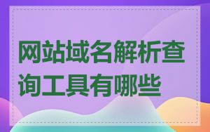 网站域名解析查询工具有哪些
