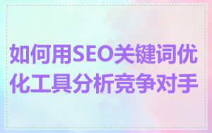 如何用SEO关键词优化工具分析竞争对手