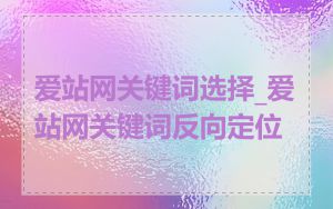 爱站网关键词选择_爱站网关键词反向定位